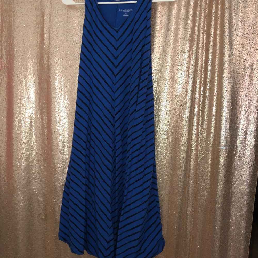 Navy with Black Stripes Maternity Dress